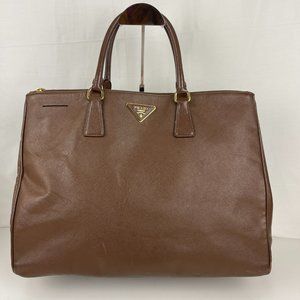 PRADA Saffiano Lux Galleria Brown Leather Ladies Tote 1BA786 NZV F0401